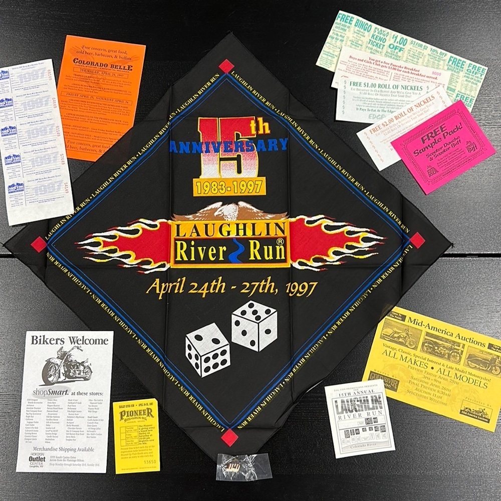 Laughlin River Run Vintage Complete Welcome Pack with Bandana and Pin